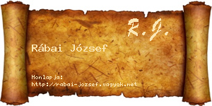 Rábai József névjegykártya